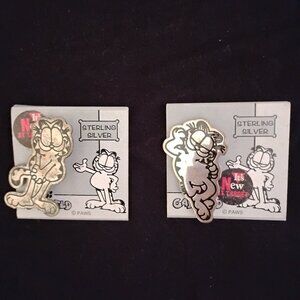 Sterling Silver Garfield Pins (2)